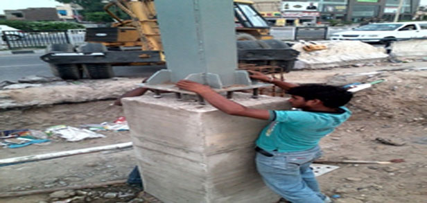 Manpower Erection of Column of F.O.B Work